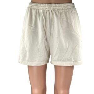 Brandy Melville Women's Cream Elastic Waist High Rise Pull On Lounge Shorts S